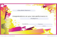 Printable Awards For Students Grades K 12 | Certificate Of With Amazing Star Performer Certificate Templates