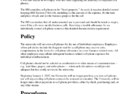 Printable Sample Cell Phone Policy Form | Last Will And Intended For Mobile Device Management Policy Template