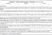 Project Implementation Profile Tool For Project Managers Inside Change Management Post Implementation Review Template