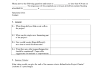 Project Post Mortem Questionnaire With Project Management Post Mortem Template