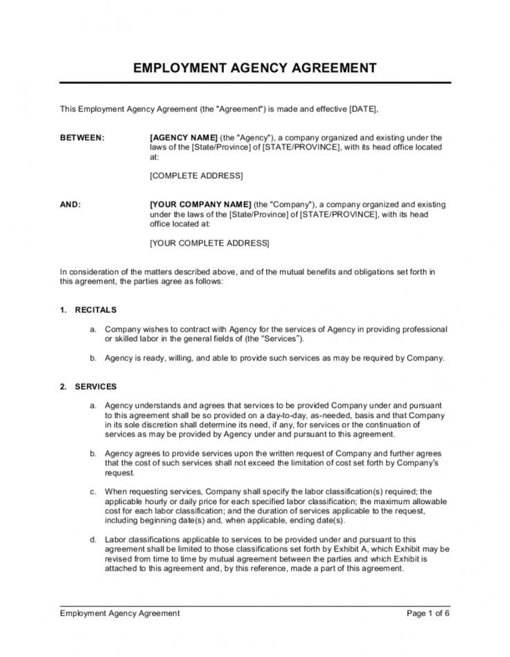 Recruiting Proposal Template | Staffing Agency, Contract Inside Awesome Model Management Contract Template
