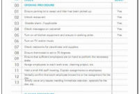 Restaurant Manager Log Book Template Fresh 10 Checklist Inside Stunning Restaurant Staff Meeting Agenda Template