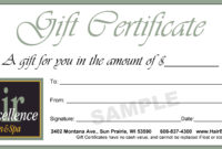 Salon Gift Certificate Templates ~ Addictionary With Regard To Best Salon Gift Certificate Template
