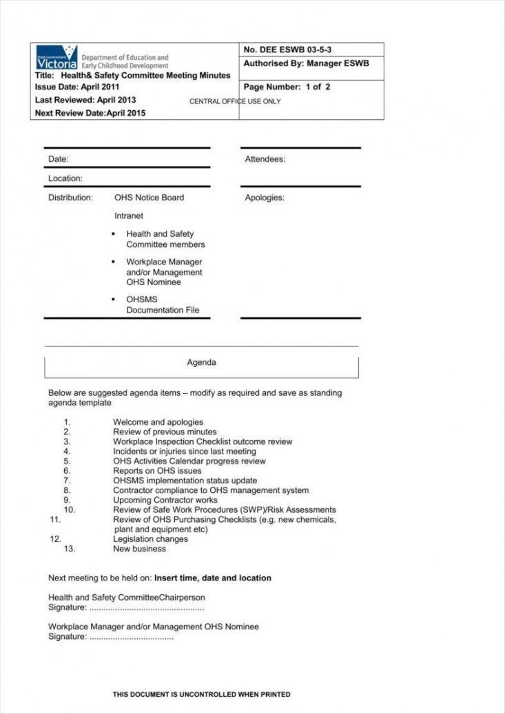 Sample 9 Meeting Summary Templates Free Pdf Doc Format Intended For Best Safety Committee Meeting Agenda Template