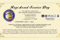 Service Animal Certificate Template | Williamson Ga Pertaining To Fantastic Service Dog Certificate Template