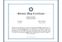 Service Animal Certificate Template | Williamson Ga Pertaining To Service Dog Certificate Template