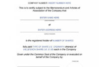 Share Certificate Template Uk Word Share Certificate In Stock Certificate Template Word
