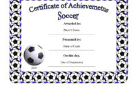 Soccer Award Certificate Template Awesome Soccer Award Throughout Stunning Soccer Award Certificate Templates Free
