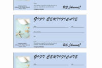 Spa Gift Certificate Throughout Present Certificate Templates