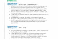 Sports Director Resume Samples | Qwikresume Intended For Sports Management Resume Template