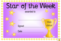 Star Of The Week Award Certificate Template Violet Intended For Amazing Star Performer Certificate Templates