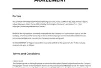Startup Employee Equity Agreement Template Word With Best Sports Management Contract Template