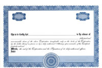 Stock Certificates Blank Free Printable Documents Throughout Template Of Share Certificate