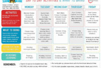 Summer Camp Daily Schedule Template Luxury Summer Day Camp Intended For Awesome Summer Camp Agenda Template