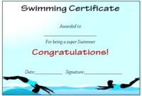 Swimming Certificate Templates Free (3) Templates Inside Free Swimming Certificate Templates