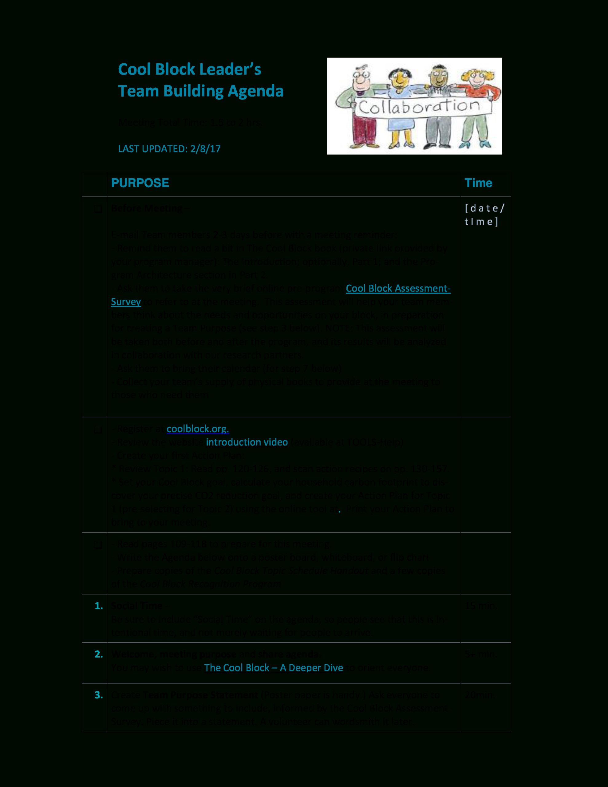 Team Building Agenda Schedule | Templates At Within Free Team Meeting Agenda Template