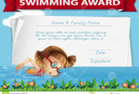 Template Certificate Swimming Award Stock Illustrations Inside Swimming Certificate Templates Free
