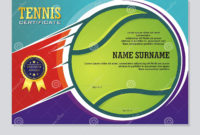 Tennis Certificate Award Template With Colorful And In Tennis Gift Certificate Template