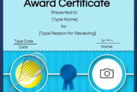 The Outstanding Free Tennis Certificates | Edit Online And Regarding Tennis Gift Certificate Template