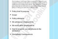 This Employee Cell Phone Policy Is Ready To Be Tailored To In Mobile Device Management Policy Template