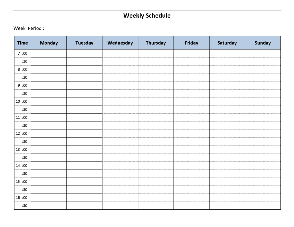 Top 5 Resources To Get Free Weekly Schedule Templates Inside Work Agenda Planner