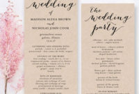 Wedding Program Template Printable Wedding Program Diy With Fresh Wedding Reception Agenda Template