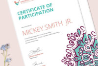 Yoga Participation Certificate Template In 2020 Inside Yoga Gift Certificate Template Free