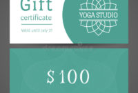 Yoga Studio Vector Gift Certificate Template Stock Vector Throughout Yoga Gift Certificate Template Free