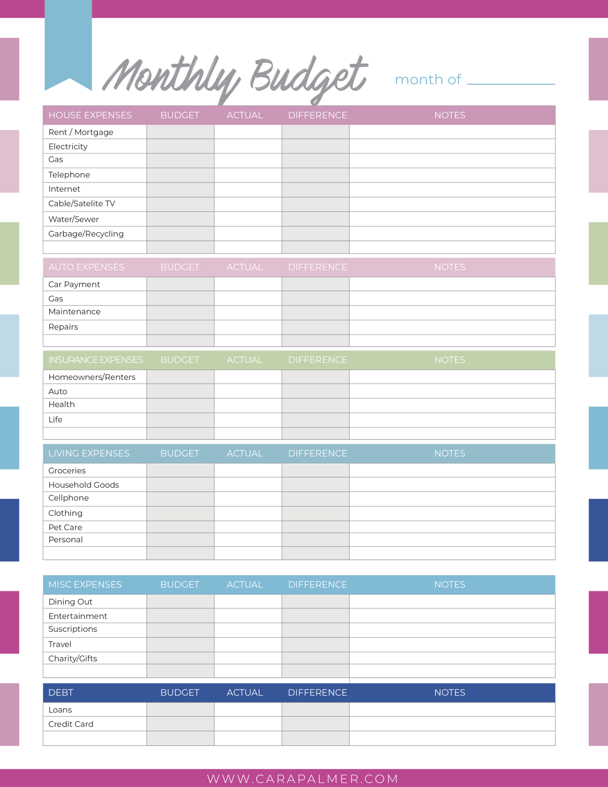 10+ Free Budget Printables That'Ll Help You Get Your Money for Budget Planning Spreadsheet Templates