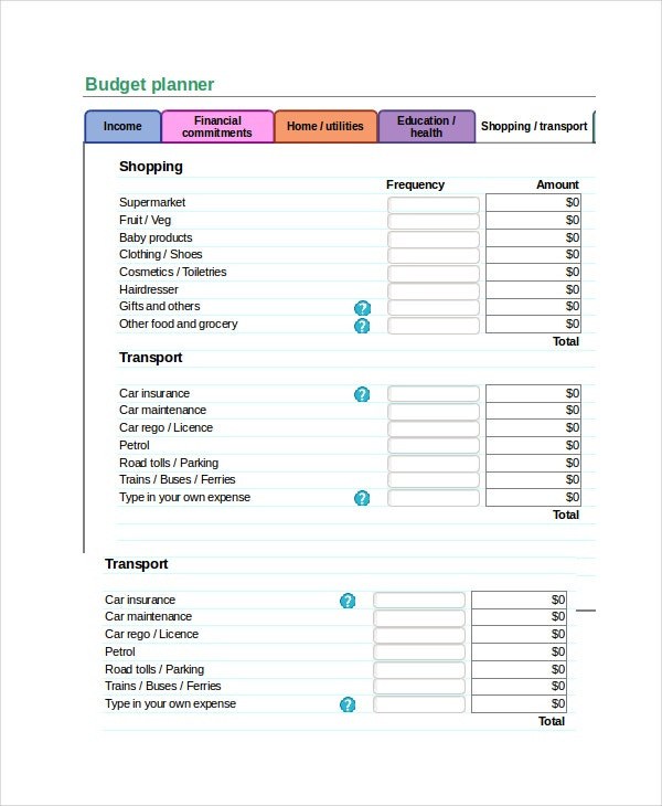 19+ Simple Budget Planner Templates - Word, Pdf, Excel pertaining to Budget Planner Template Pdf
