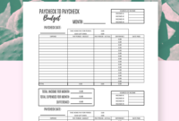 Biweekly Budget Template, Paycheck Budget, Budget for Bi Weekly Budget Planner Template