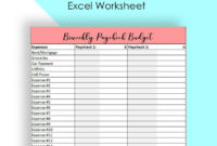 Biweekly Budget Template Weekly Budget Template Expense | Etsy within A Budget Spreadsheet Template