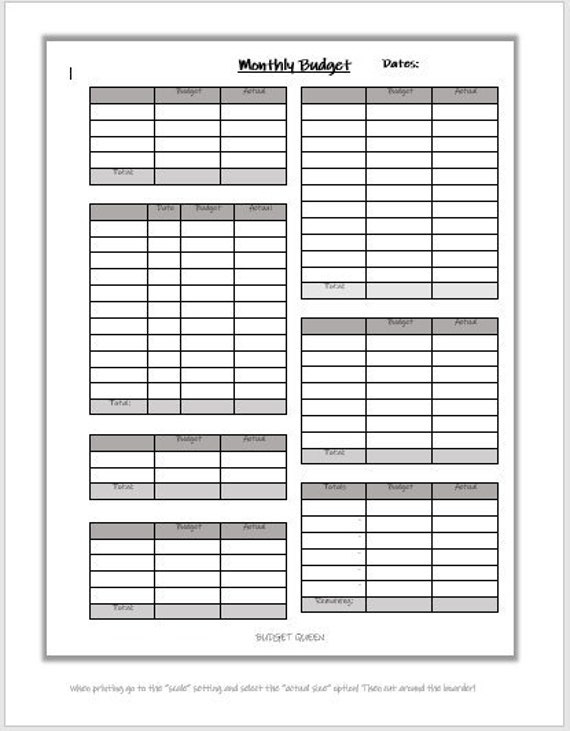 Blank Happy Planner Monthly Budget Template 2 Printable | Etsy for Top Happy Planner Budget Template