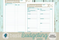 Budget Planner Forms: Instant Download Printable Monthly intended for Fascinating Budget Planner Template For Mac