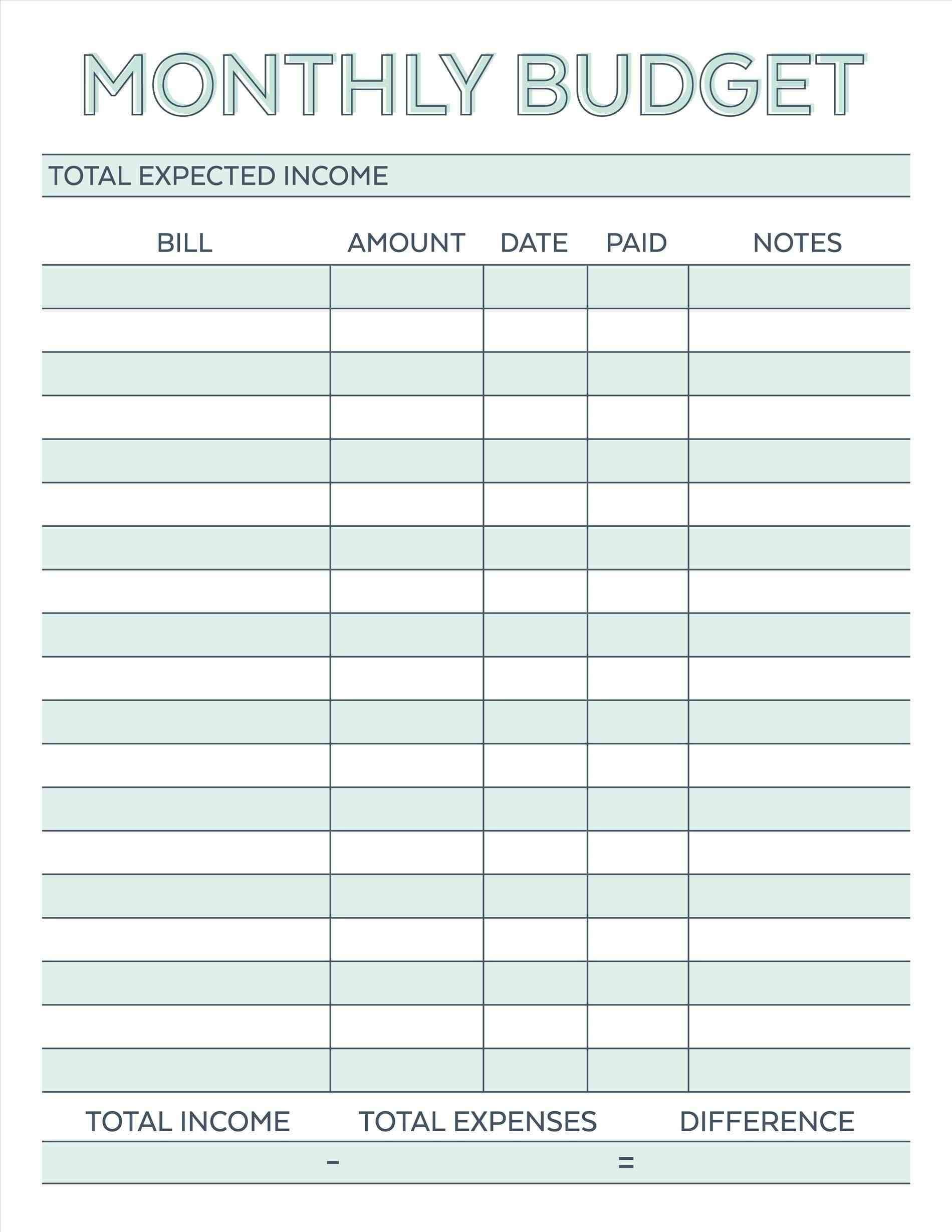 Budget Planner Planner Worksheet Monthly Bills Template intended for Yearly Budget Planner Template