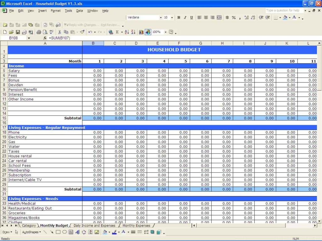 Budget Planner Spreadsheet Template — Db-Excel within Budget Planner Template Xls