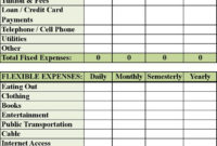 College Student Budget Worksheet — Db-Excel regarding New Budget Worksheet Template