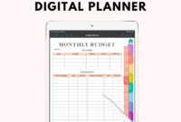 Digital Budget Planner Digital Finance Planner Ipad inside Fresh Budget Planner Template Etsy