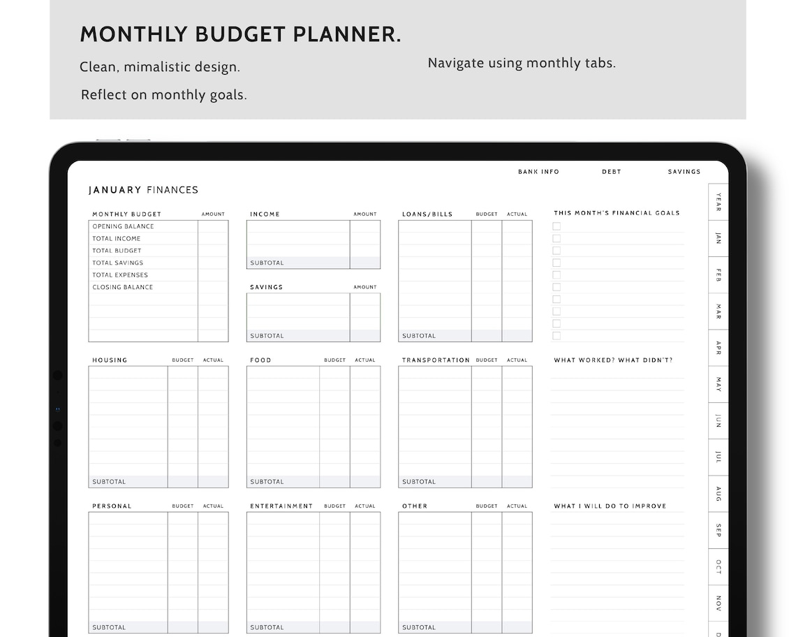 Digital Budget Planner Goodnotes Finance Planner intended for Free Budget Planner Template Notability
