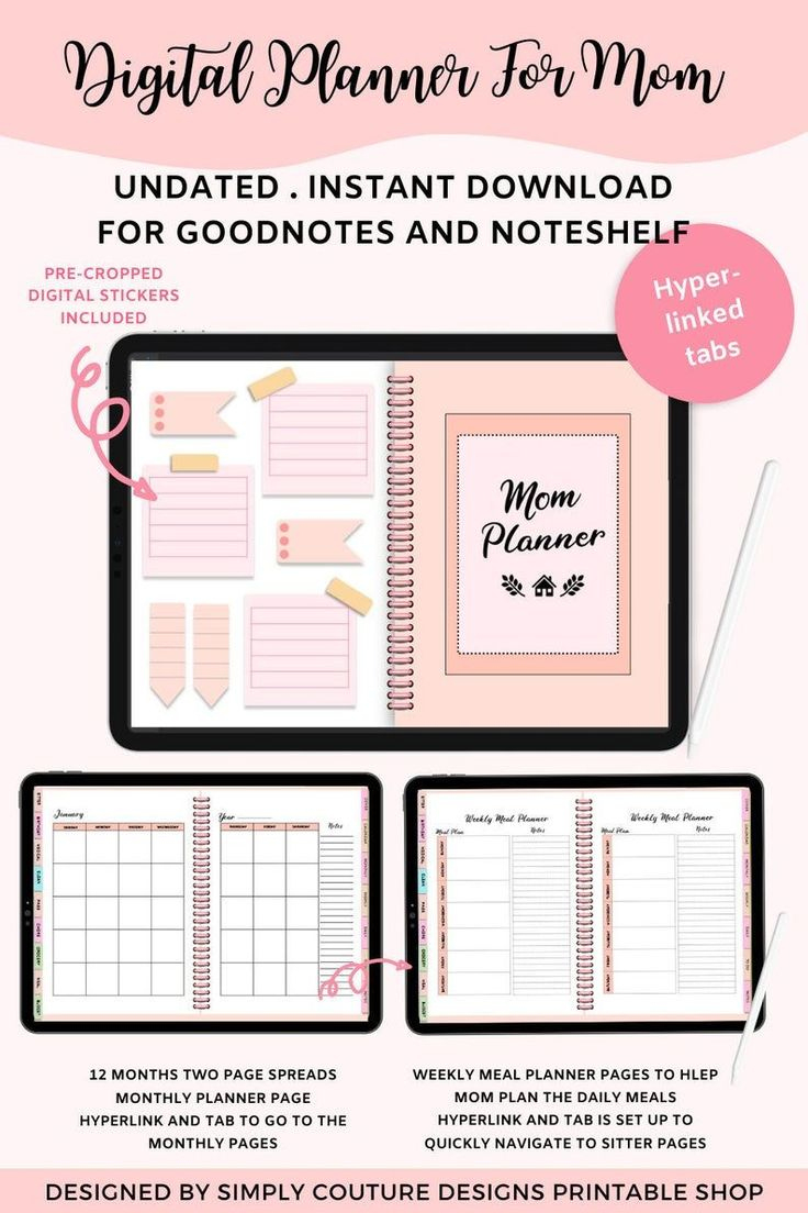 Digital Mom Planner Ipad Goodnotes Home Management | Etsy inside Free Budget Planner Template Ipad