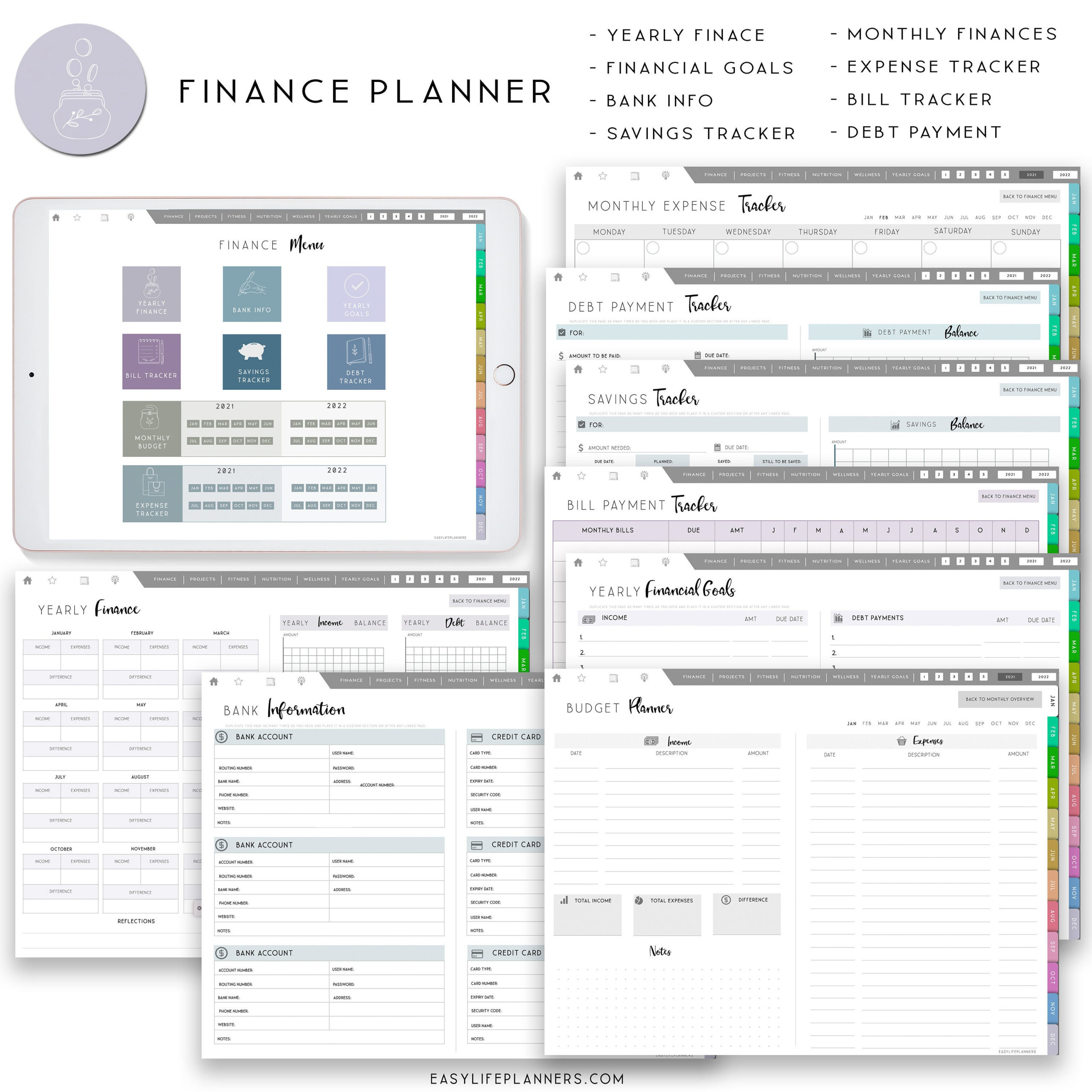 Digital Planner 2021 2022, Budget Planner, Planner Ipad pertaining to Budget Planner Template For Ipad