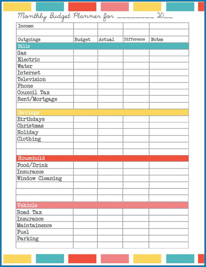 √ Free Printable Monthly Budget Planner Template | Templateral regarding Budget Planner Template Simple