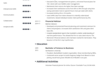 Financial Advisor Resume Sample & Guide (20+ Examples) for Financial Planner Resume Template