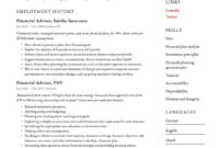 Financial Advisor Resume & Writing Guide | +20 Templates pertaining to Best Financial Planner Resume Template