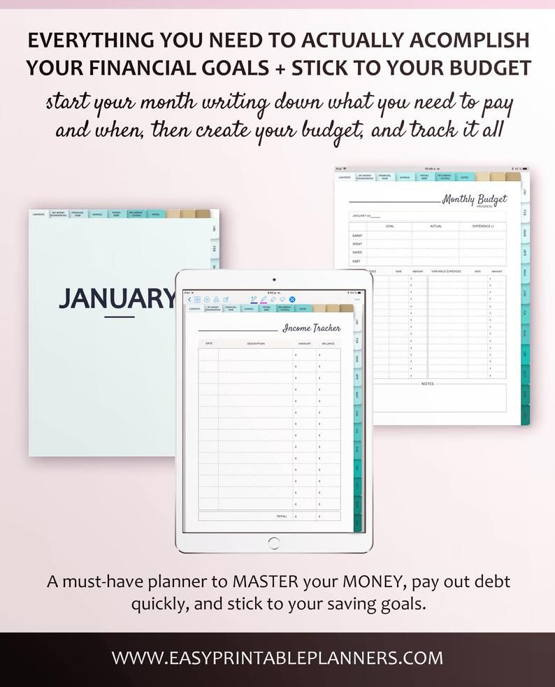 Financial Digital Planner For Ipad Or Android Tablet in Free Budget Planner Template Ipad
