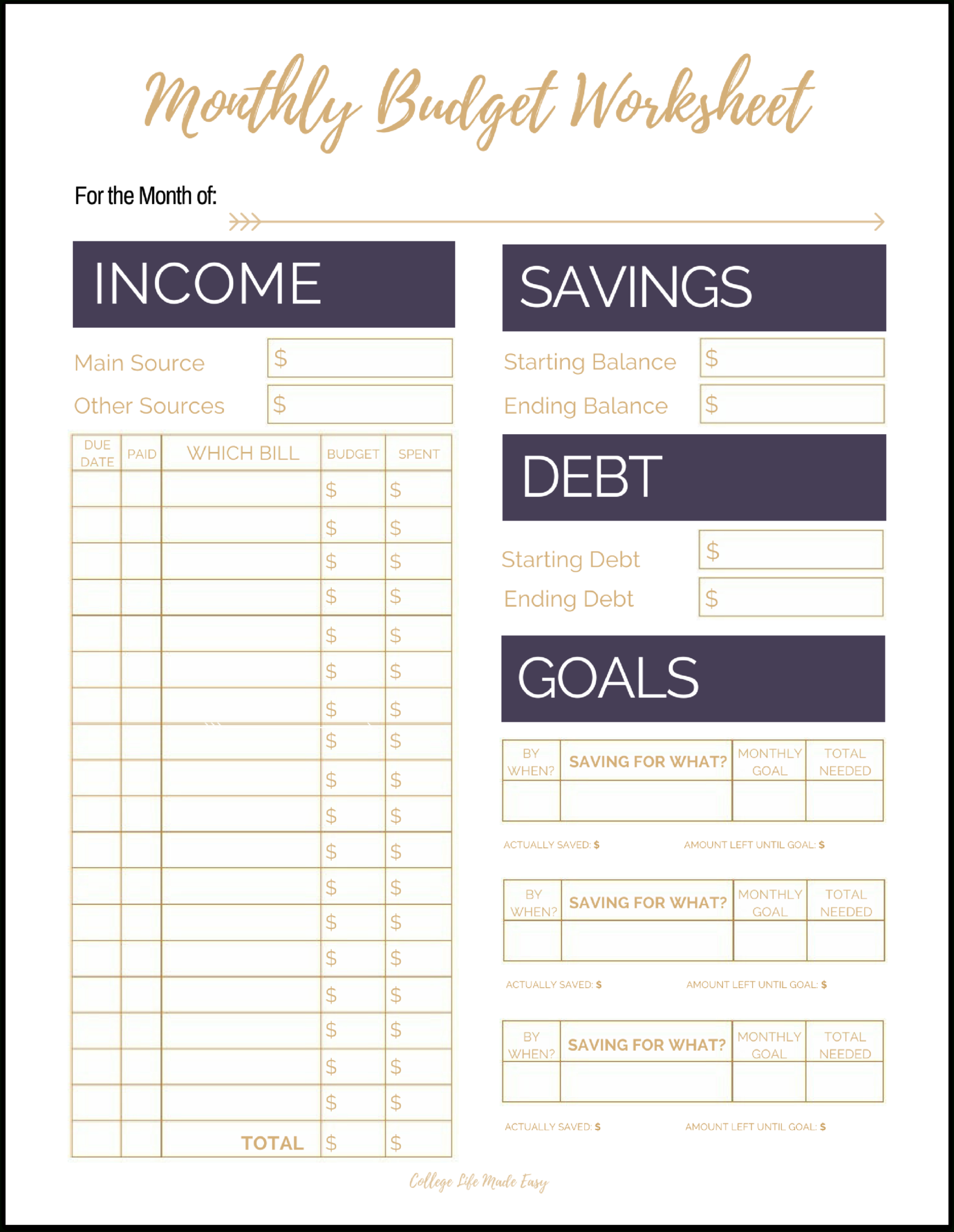 Fix Your Finances Asap With My (Free) Simple Monthly in Basic Budget Planner Template