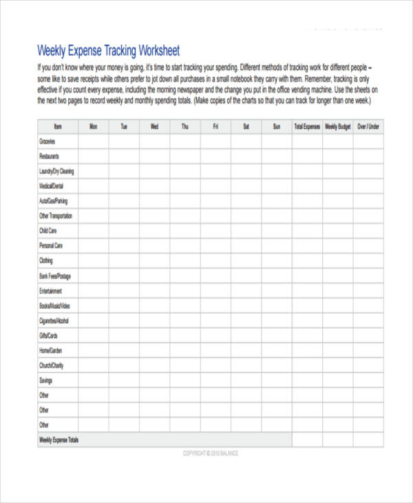 Free 9+ Weekly Budget Form In Sample, Example, Format throughout Budget Planner Template Nz