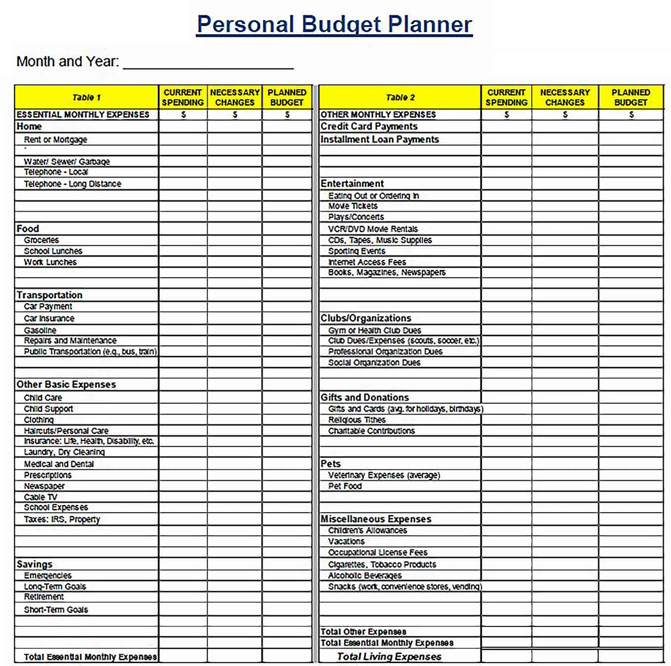 Free Personal Budget Template | Culturopedia intended for Free Budget Planner Template Word