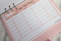 Meal Planner Binder A5 Insert Pages Organiser Meal inside New Budget Planner Template Ireland