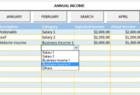 Monthly & Annual Budget Planner Template With Expense with regard to New Annual Budget Planner Template